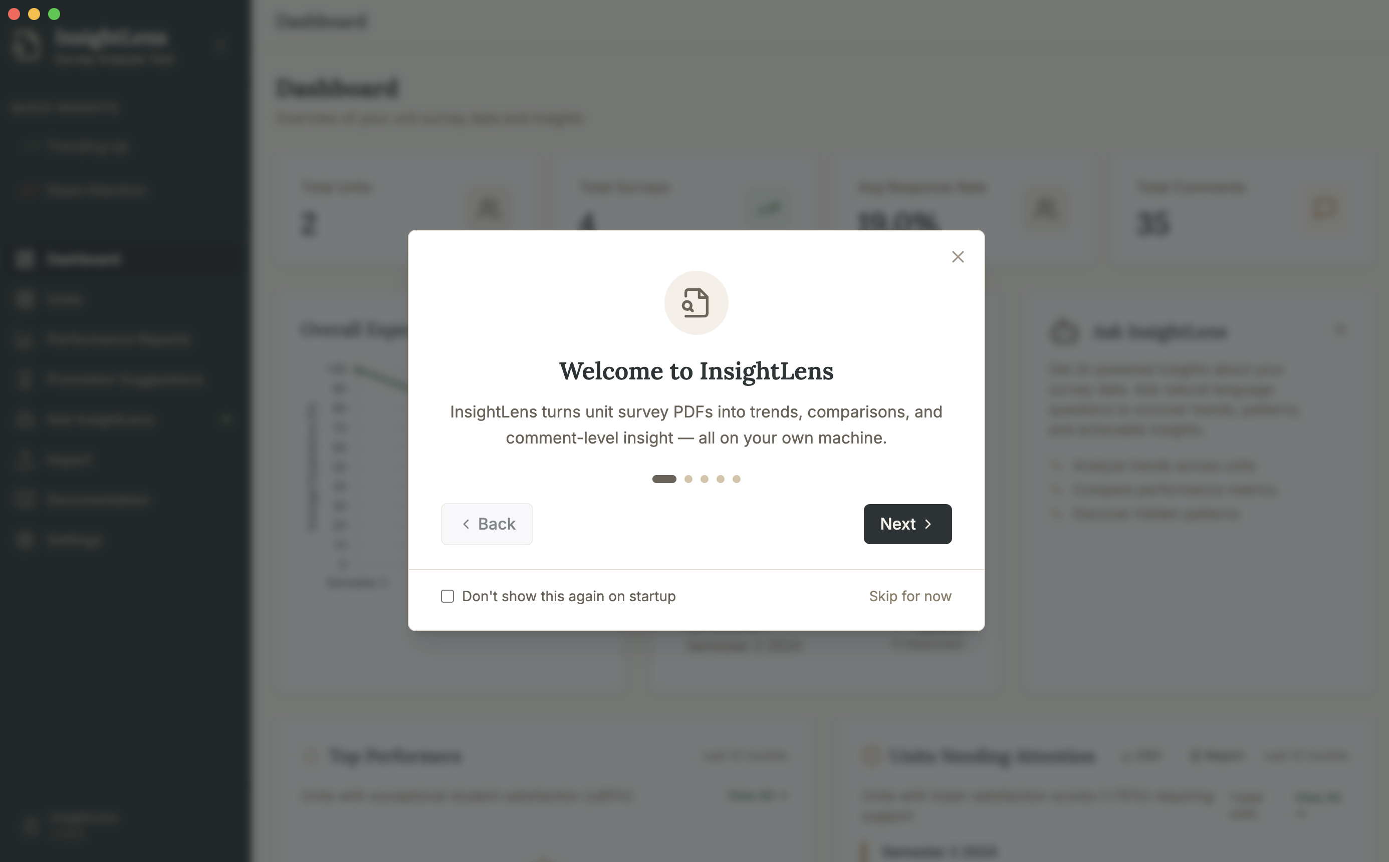 Insight Lens dashboard