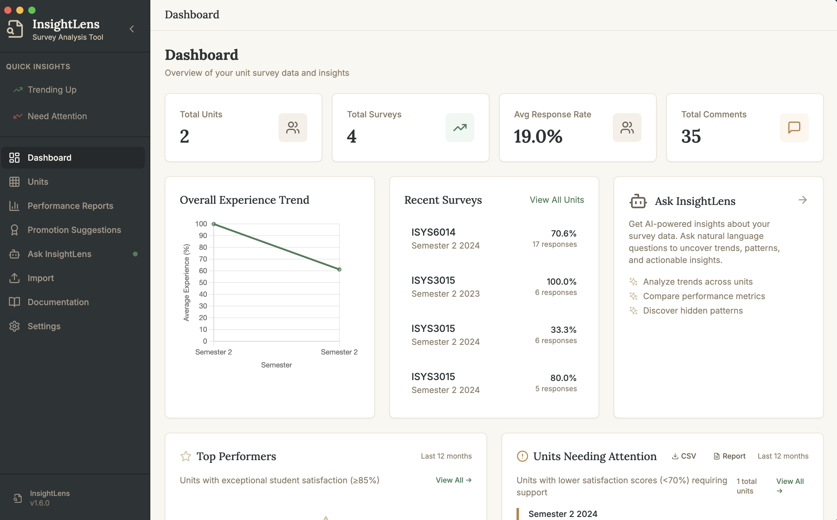 Insight Lens analysis view